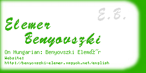 elemer benyovszki business card